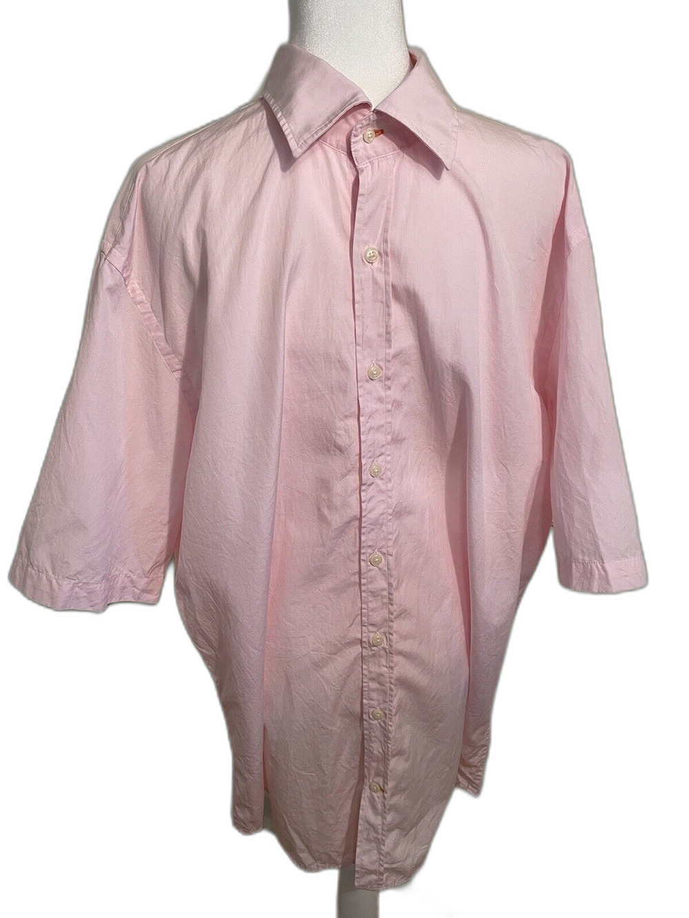 Peter Millar Shirt Mens Large Pink Button Short Sleeve Golf